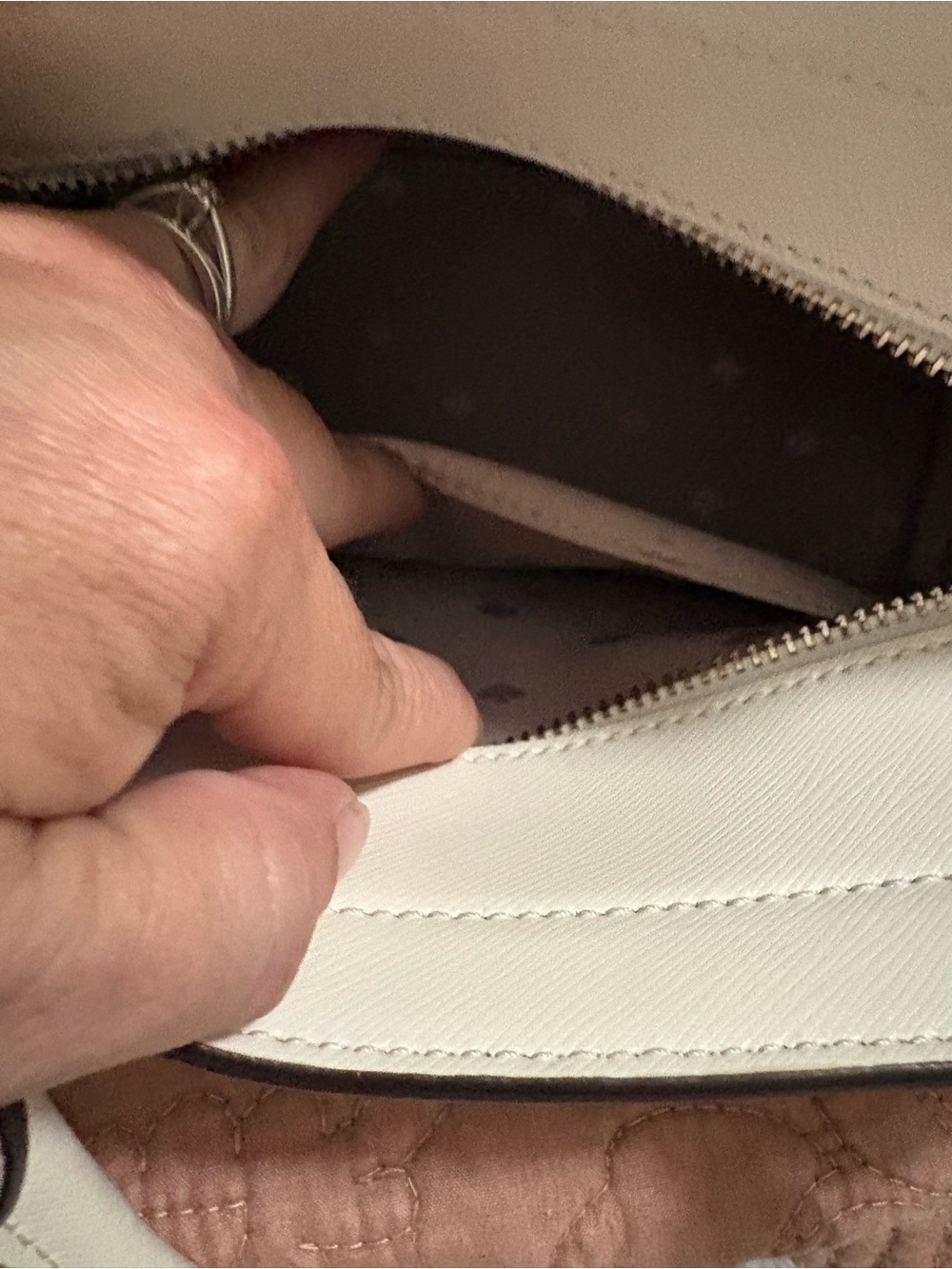 kate spade Cream Leather Top-Handle Satchel with Pearl Charm - Picture 10 of 10